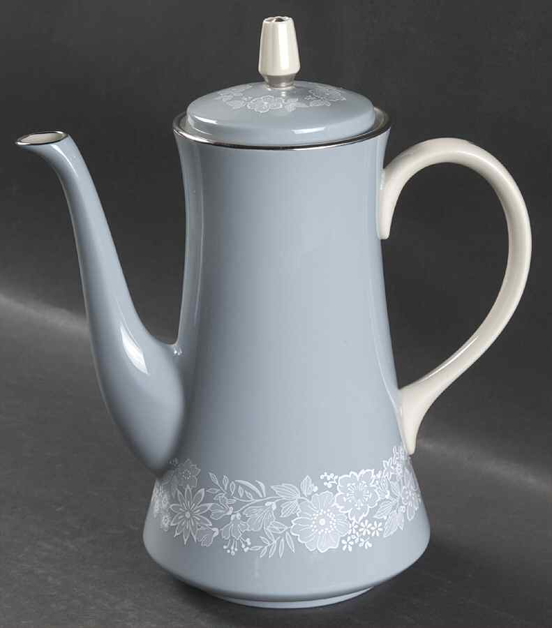 Blue Bouquet Coffee Pot & Lid by Gorham-1