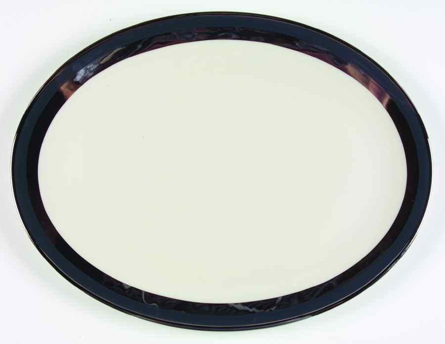 Black Contessa 14" Oval Serving Platter by Gorham-1