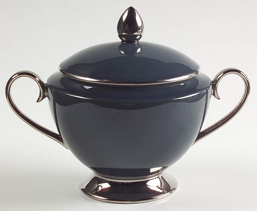 Black Contessa Sugar Bowl & Lid by Gorham-1