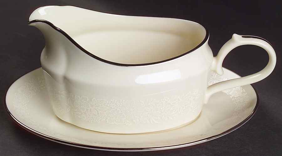 Bridal Bouquet Gravy Boat & Underplate by Gorham-1