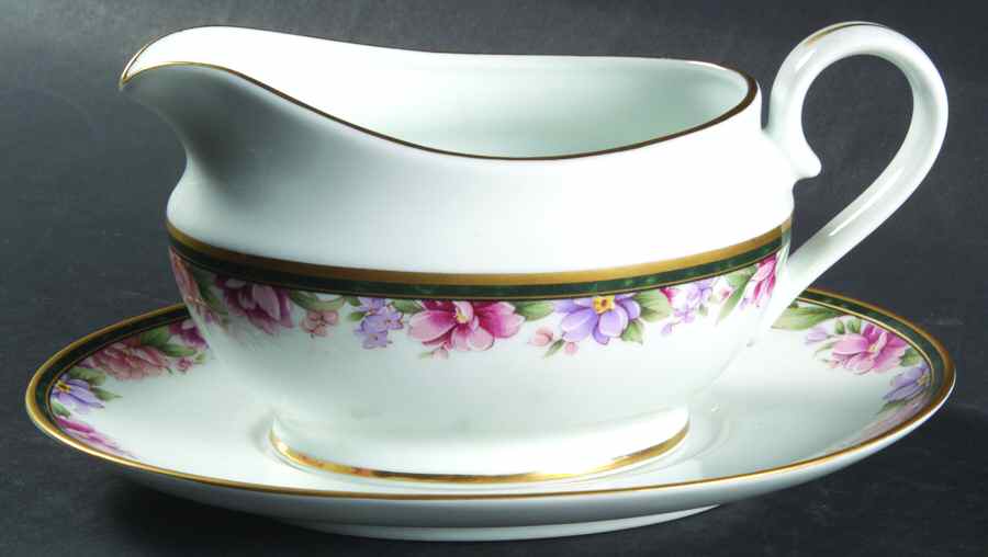 Camellia (Newer, 1994) Gravy Boat & Underplate by Gorham-1