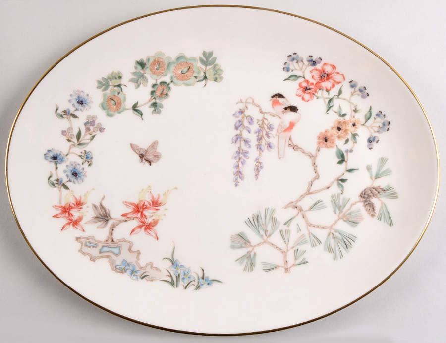 Chinoiserie 14" Oval Serving Platter by Gorham-1