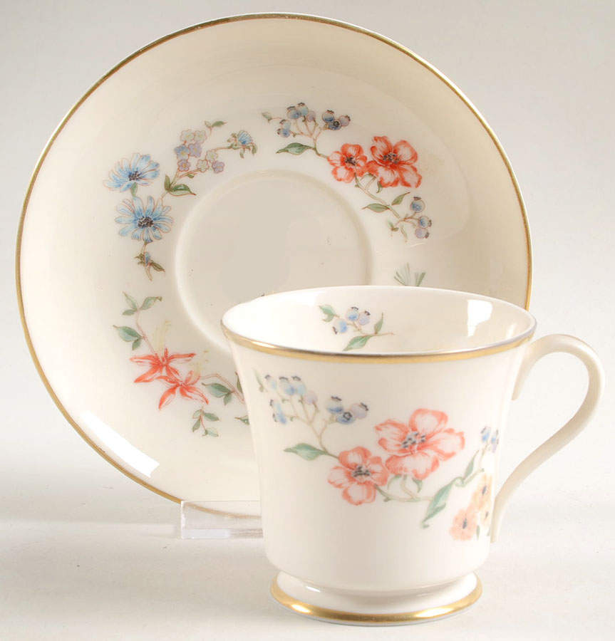 Chinoiserie Footed Cup & Saucer Set by Gorham-1