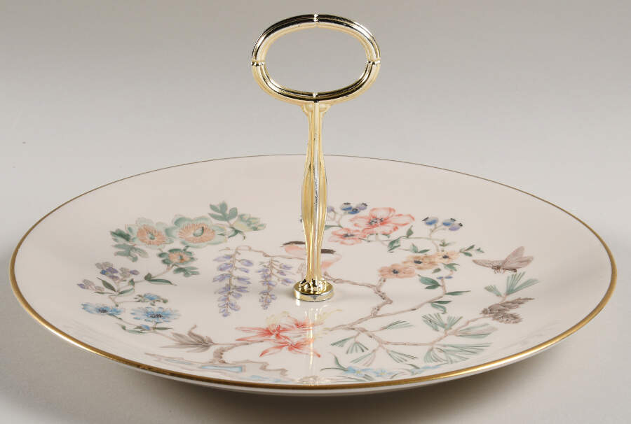 Chinoiserie Round Serving Plate with Center Handle (Dp) Hc by Gorham-1
