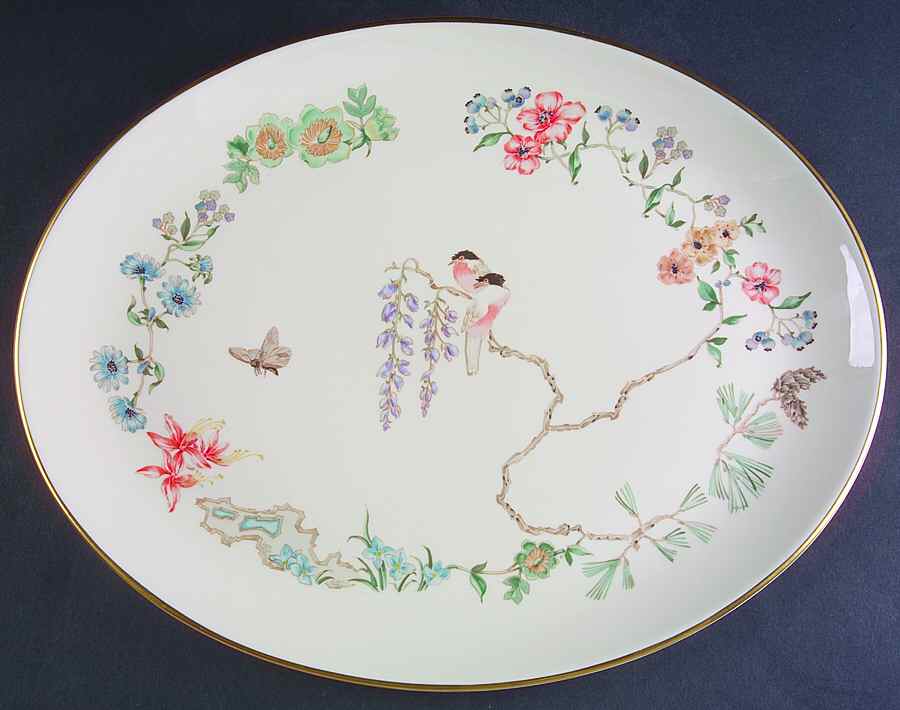 Chinoiserie 15" Oval Serving Platter by Gorham-1