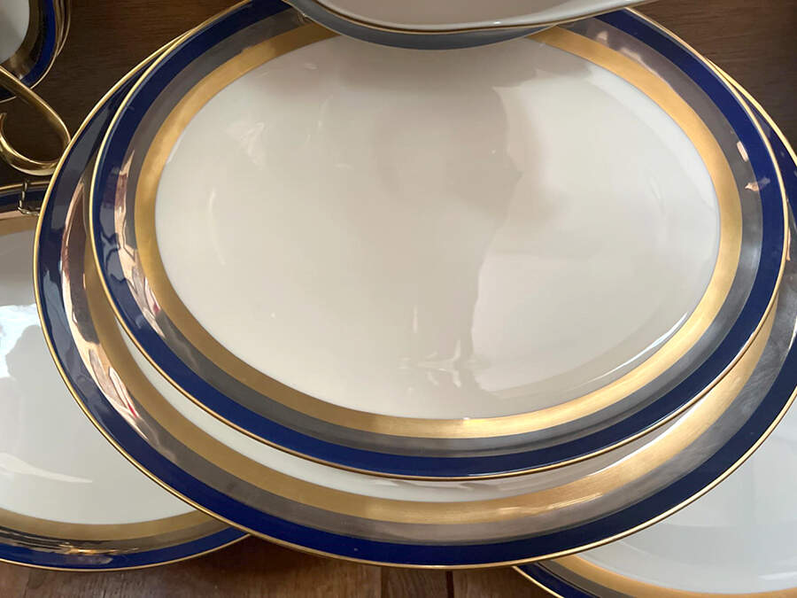 Cobalt Contessa 16" Oval Serving Platter by Gorham-1
