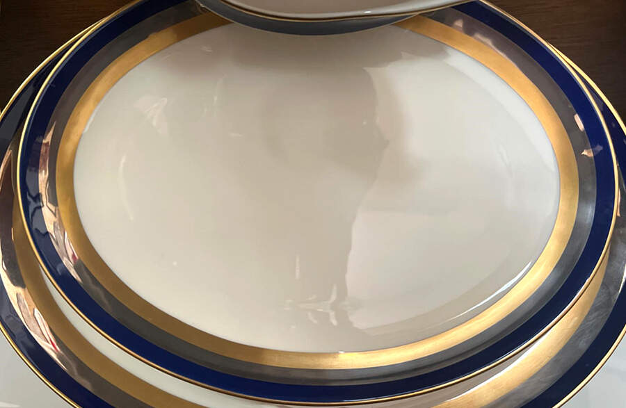 Cobalt Contessa 13" Oval Serving Platter by Gorham-1