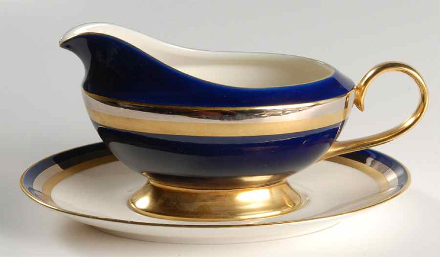 Cobalt Contessa Gravy Boat & Underplate by Gorham-1