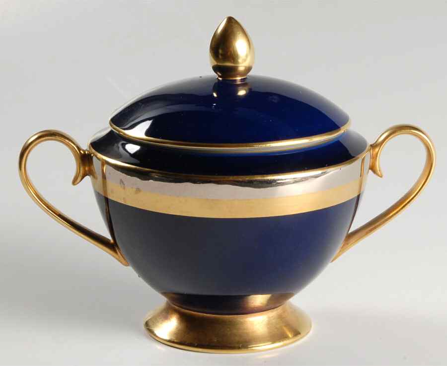 Cobalt Contessa Sugar Bowl & Lid by Gorham-1