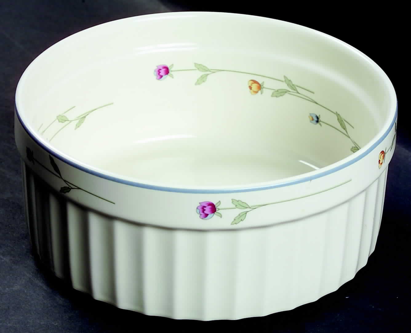 Country Flowers Cream 7" Souffle by Gorham-1