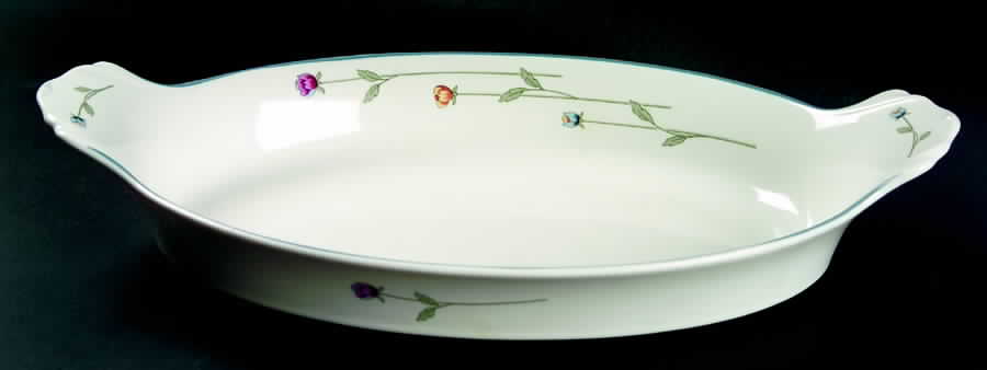 Country Flowers Cream Small Oval Oven-to-Table Baker by Gorham-1