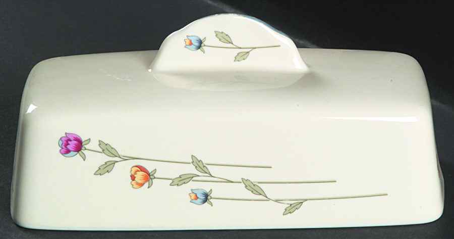 Country Flowers Cream Lid for 1/4 Lb Butter by Gorham-1