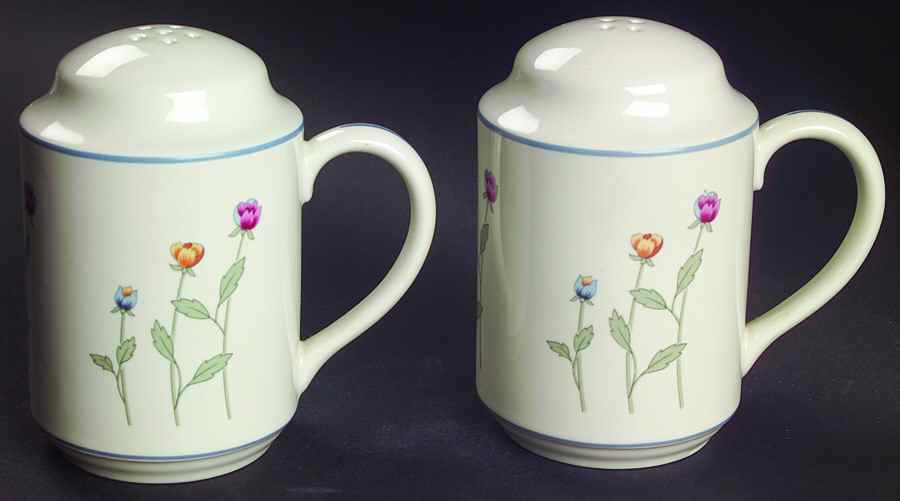 Country Flowers Cream Oversized Salt & Pepper Set by Gorham-1