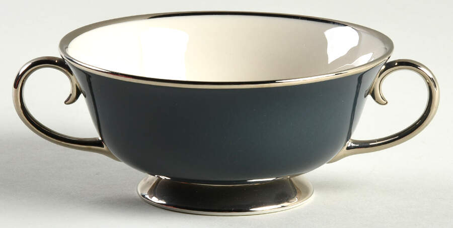 Contessa Black Footed Cream Soup Bowl by Gorham-1