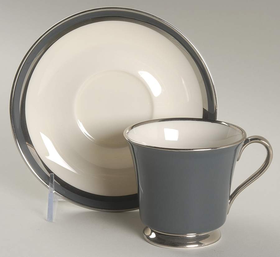 Contessa Black Footed Cup & Saucer Set by Gorham-1