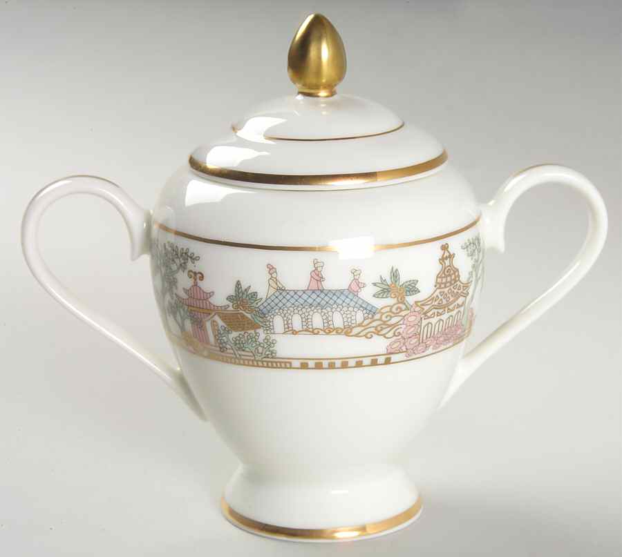 East Wind (Gold) Sugar Bowl & Lid by Gorham-1