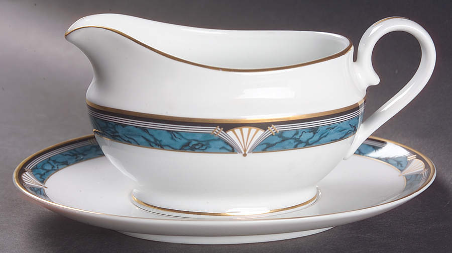 Edgemont Gold Gravy Boat & Underplate by Gorham-1