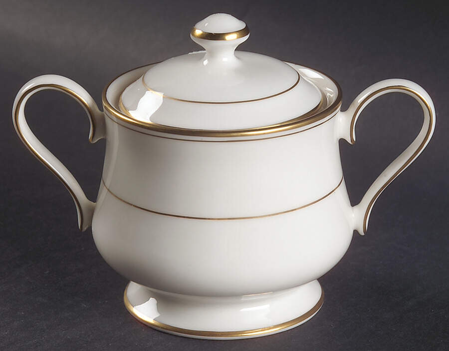 Elegance Gold Sugar Bowl & Lid by Gorham-1
