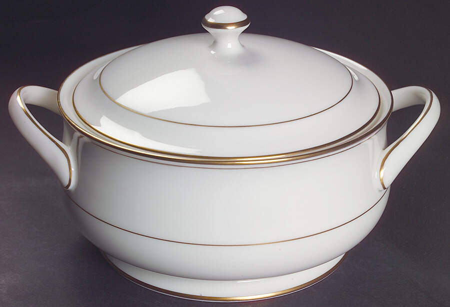 Elegance Gold Round Covered Vegetable by Gorham-1