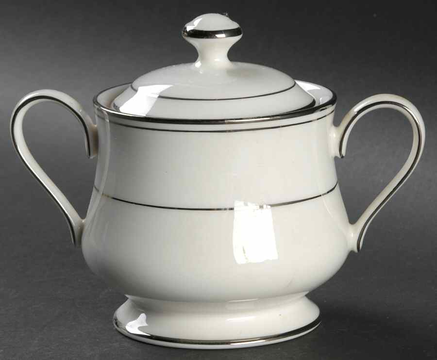 Elegance Platinum Sugar Bowl & Lid by Gorham-1