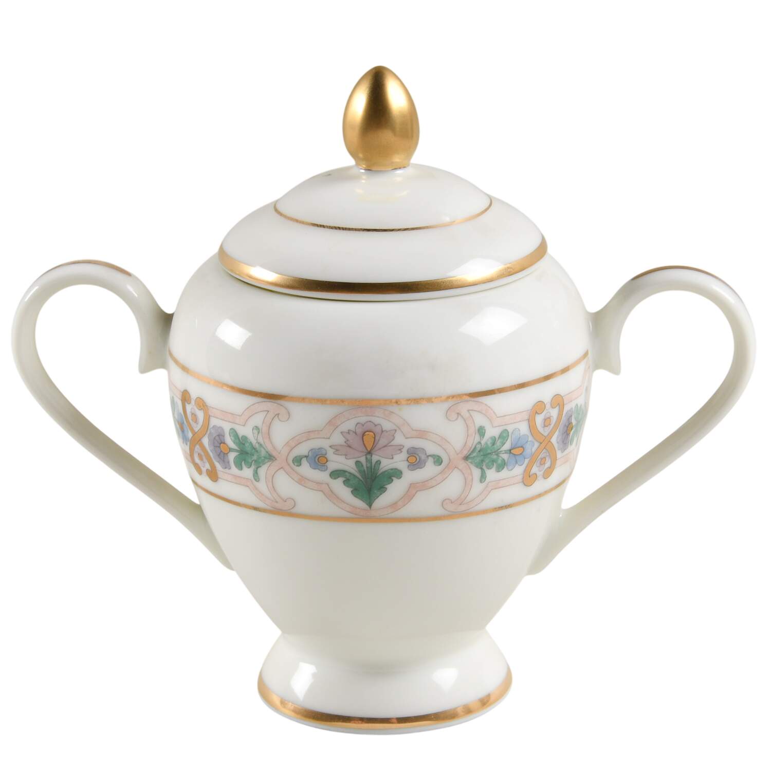 Empress Multicolor Sugar Bowl & Lid by Gorham-1