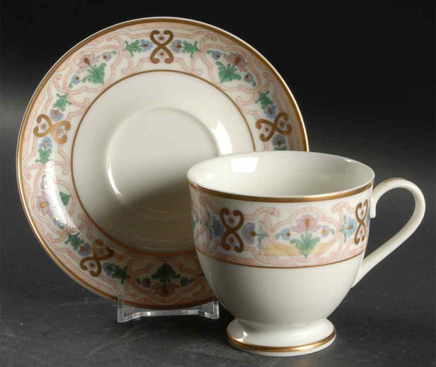 Empress Multicolor Footed Cup & Saucer Set by Gorham-1