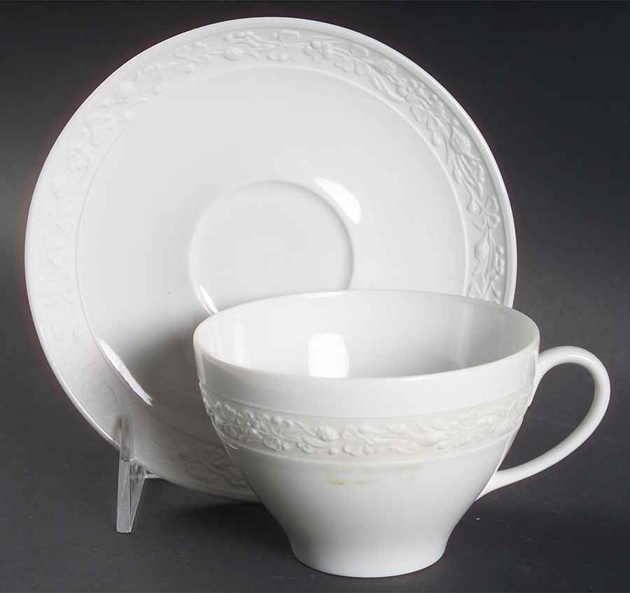 Fidelia Flat Cup & Saucer Set by Gorham-1