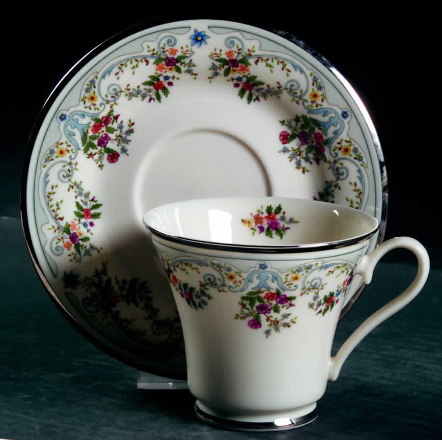 Fleur De France Footed Cup & Saucer Set by Gorham-1