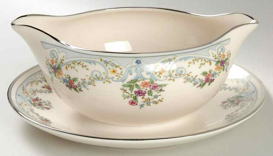 Fleur De France Gravy Boat with Attached Underplate by Gorham-1