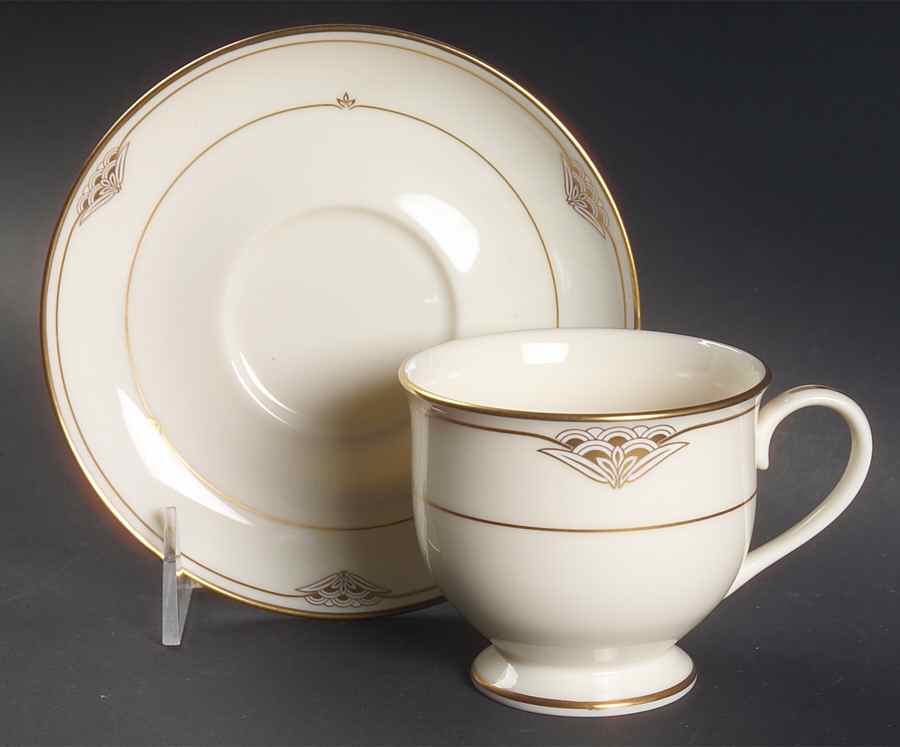Florentine Pearl Footed Cup & Saucer Set by Gorham-1