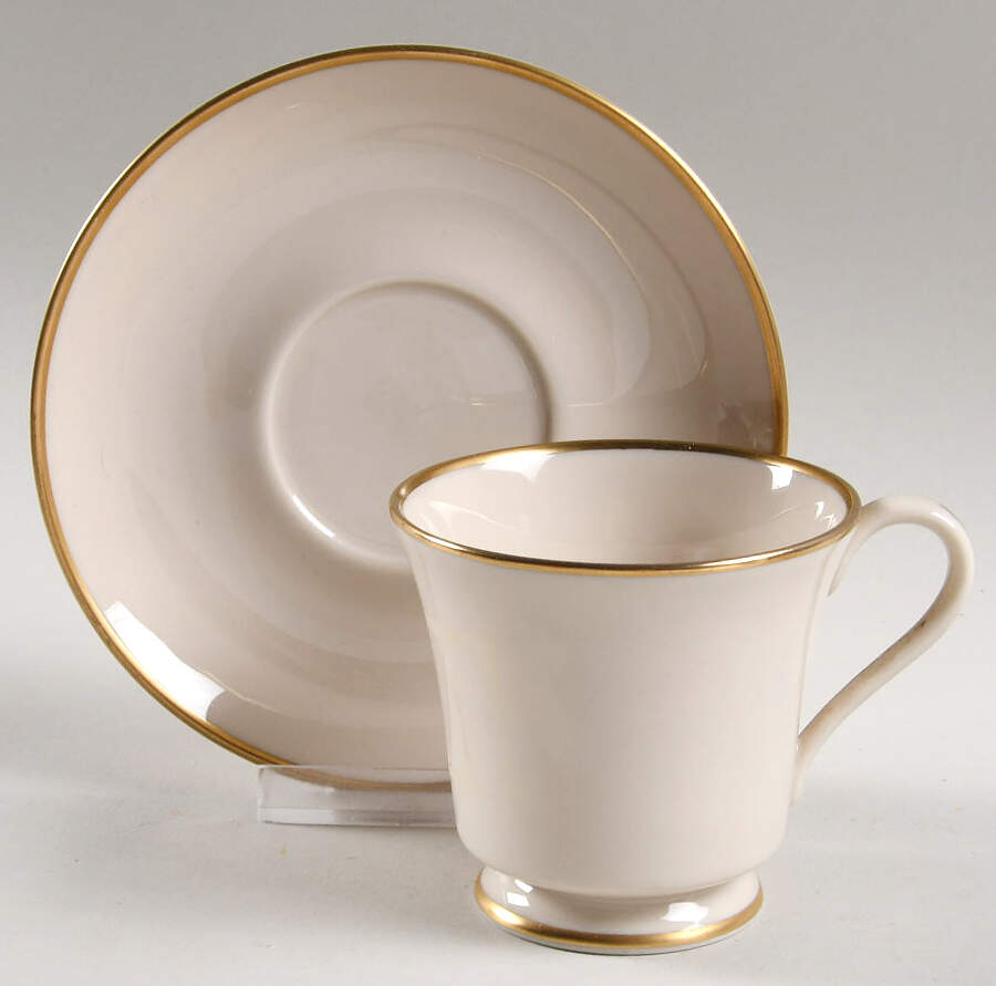 Gorham Gold (Coupe) Footed Cup & Saucer Set by Gorham-1