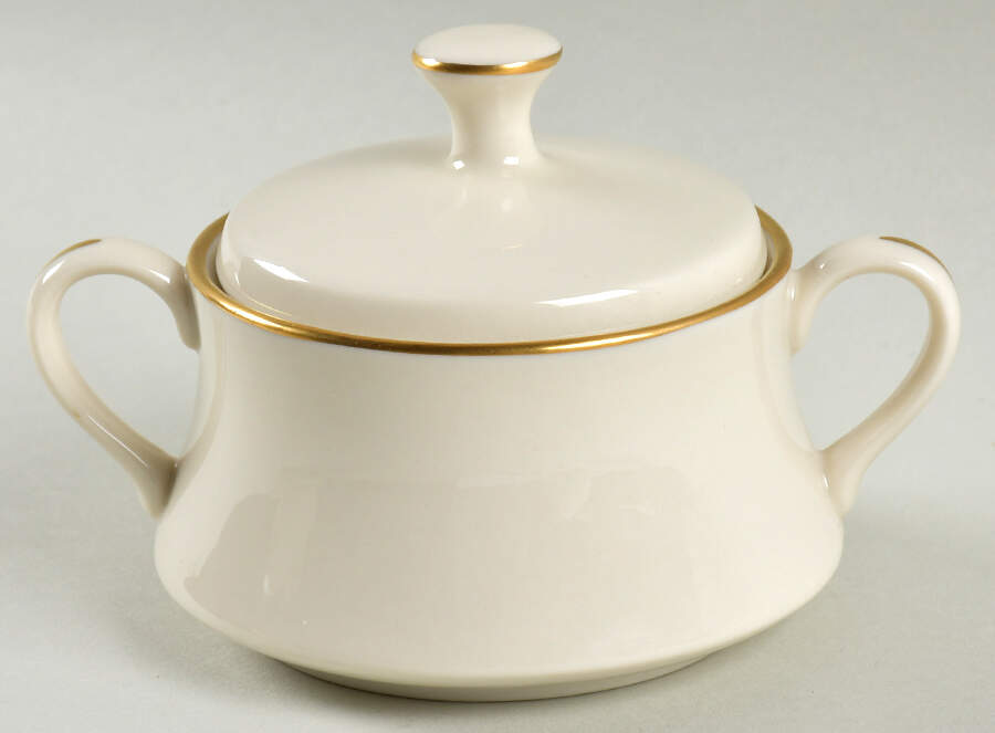 Gorham Gold (Rim) Sugar Bowl & Lid by Gorham-1