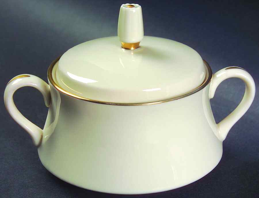 Gorham Gold (Rim) Sugar Bowl & Lid by Gorham-1