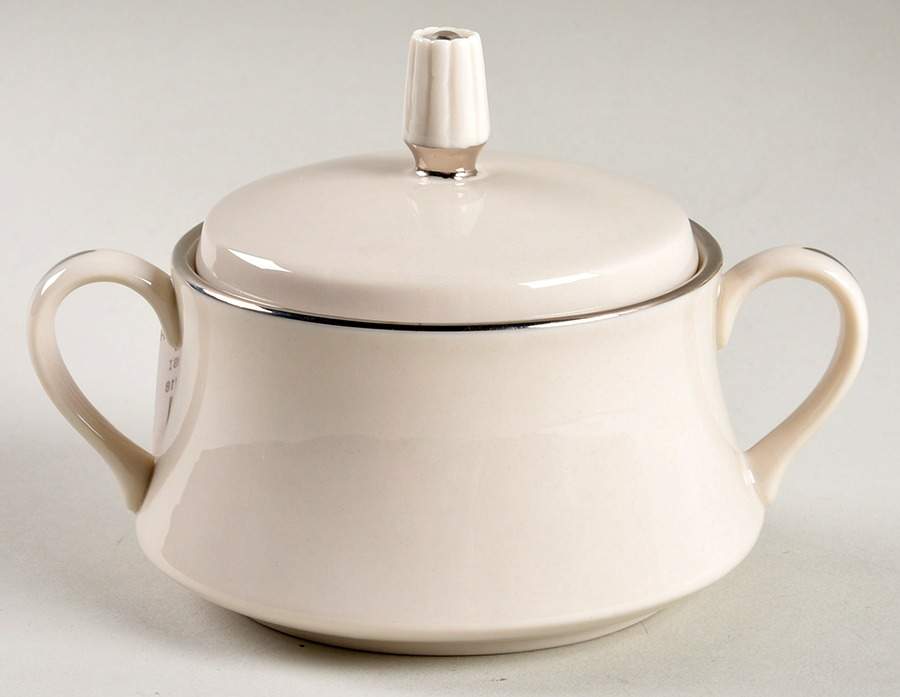 Gorham Platinum (Rim) Sugar Bowl & Lid by Gorham-1