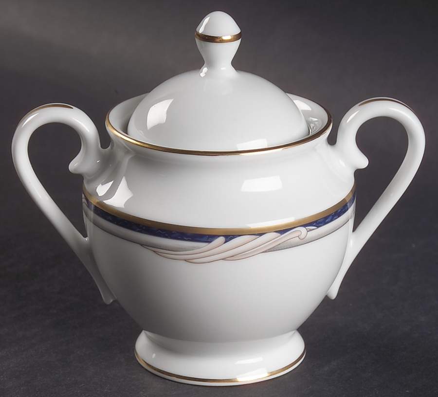 Golden Swirl Sugar Bowl & Lid by Gorham-1