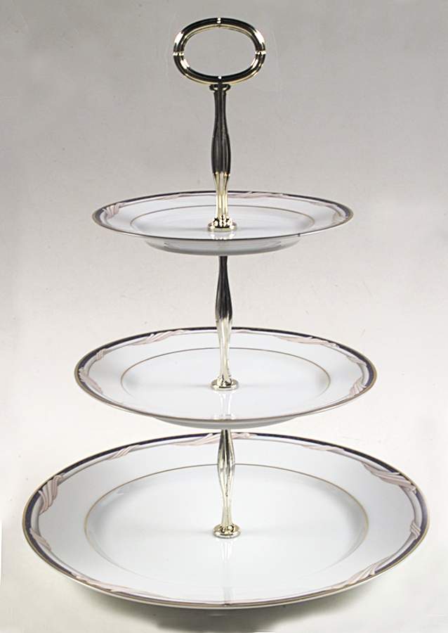 Golden Swirl 13 7/8"-14 1/4" 3-Tiered Serving Tray(DP,SP,BB) HC by Gorham-1