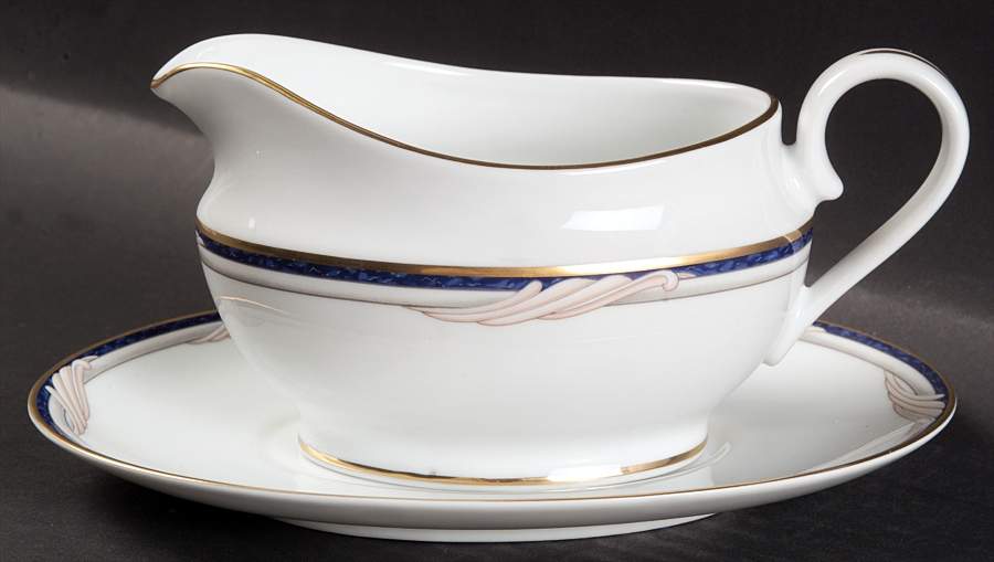 Golden Swirl Gravy Boat & Underplate by Gorham-1