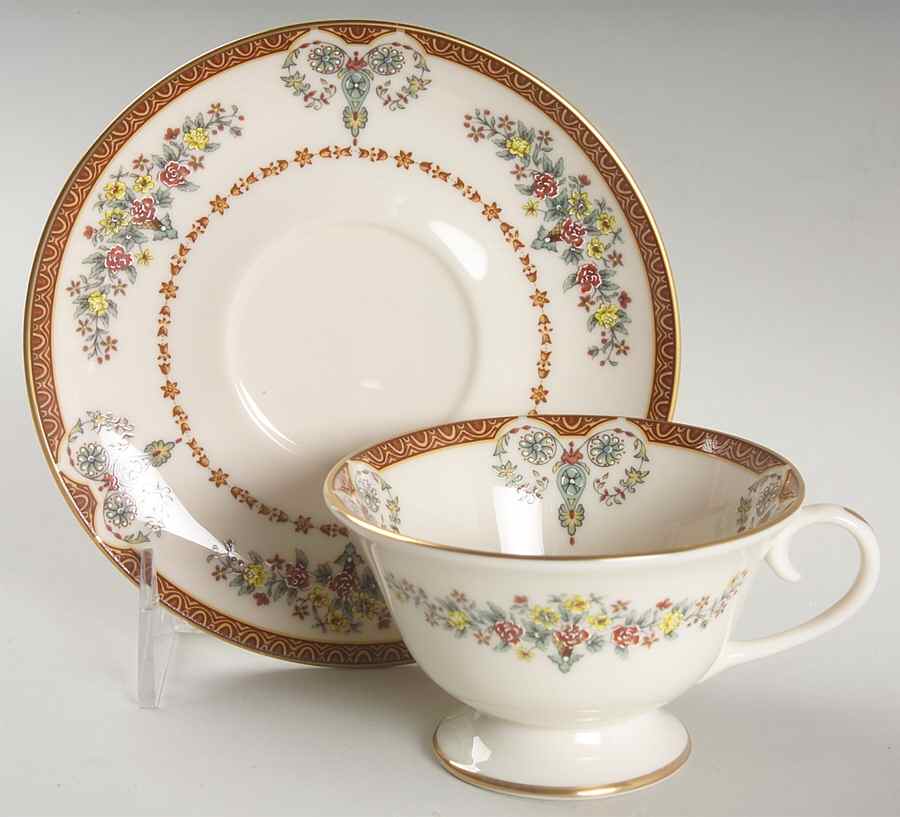 Grande Motif Footed Cup & Saucer Set by Gorham-1