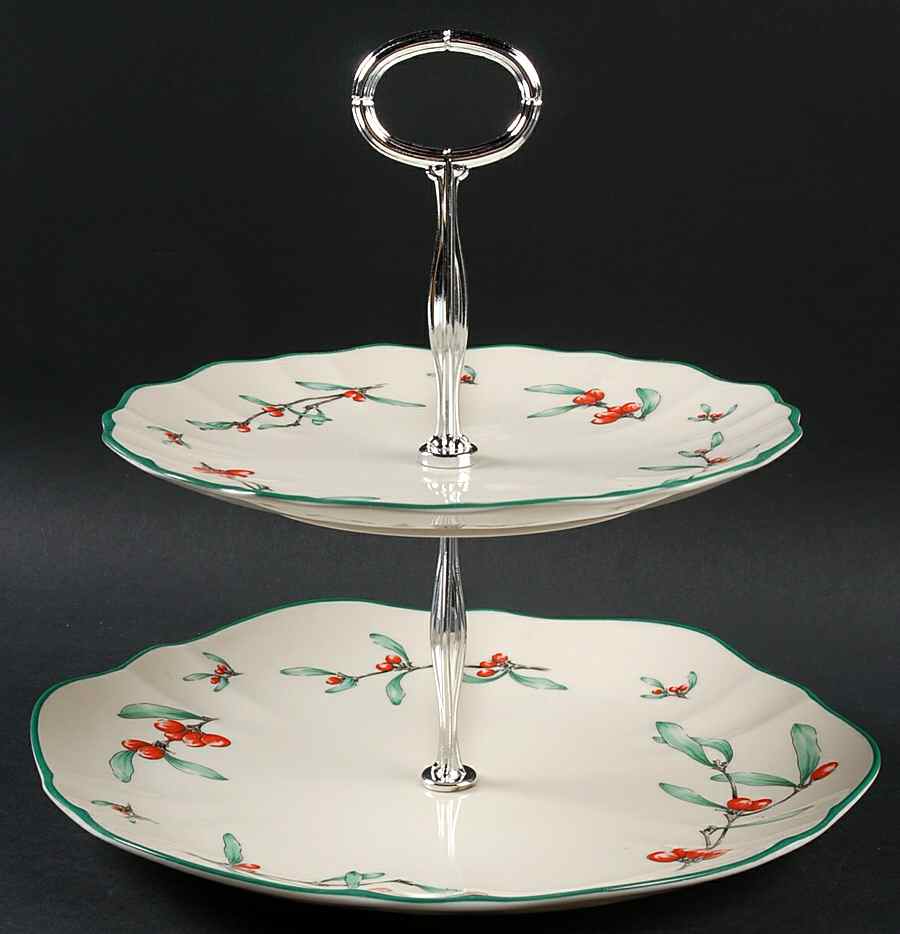Homecoming 2 Tiered Serving Tray (Dinner & Salad Plate) by Gorham-1