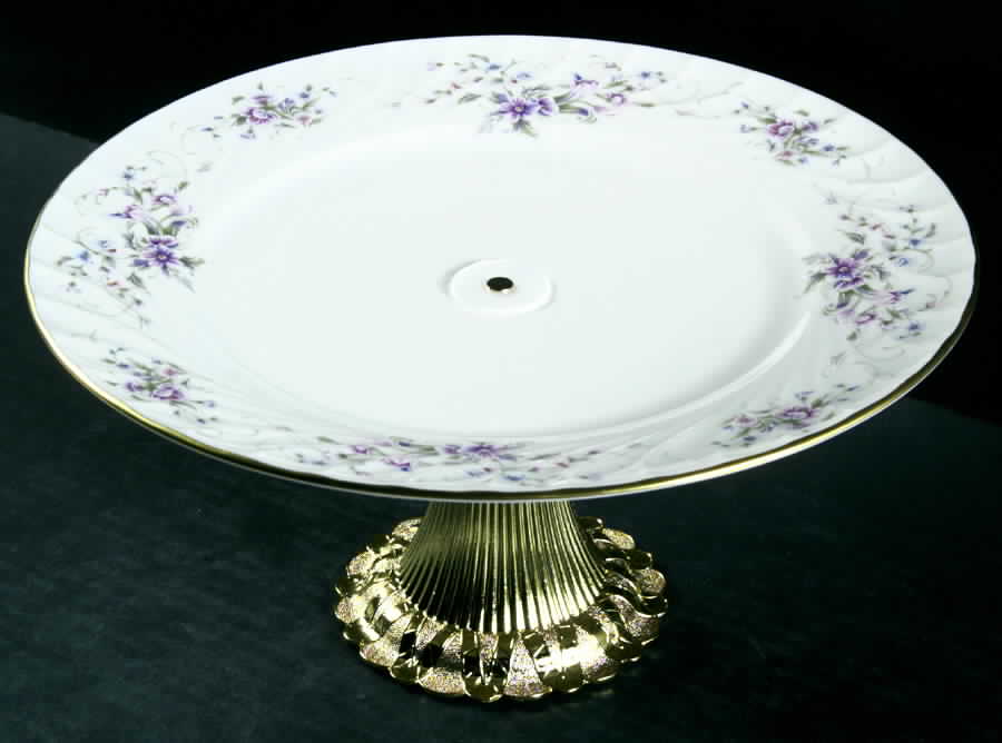 Jolie Cake Stand with 4"-5" Metal Pedestal  Hc by Gorham-1