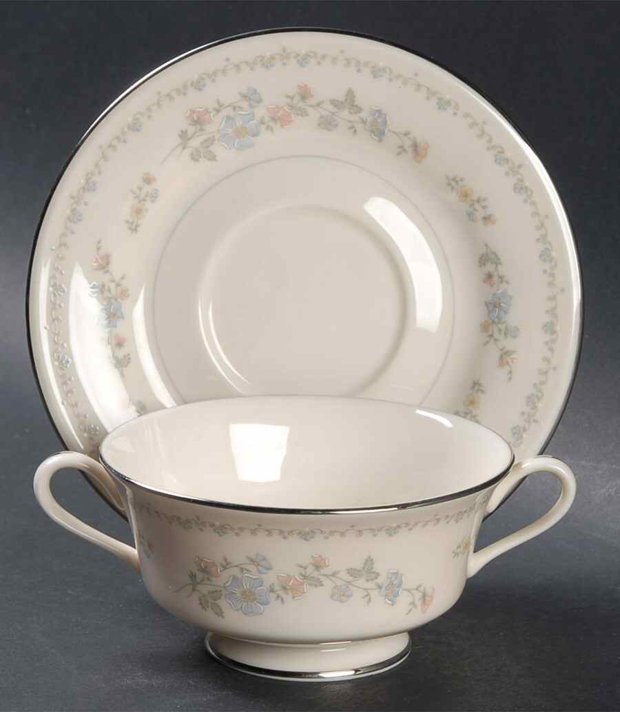 Juliana Footed Cream Soup Bowl & Saucer Set by Gorham-1