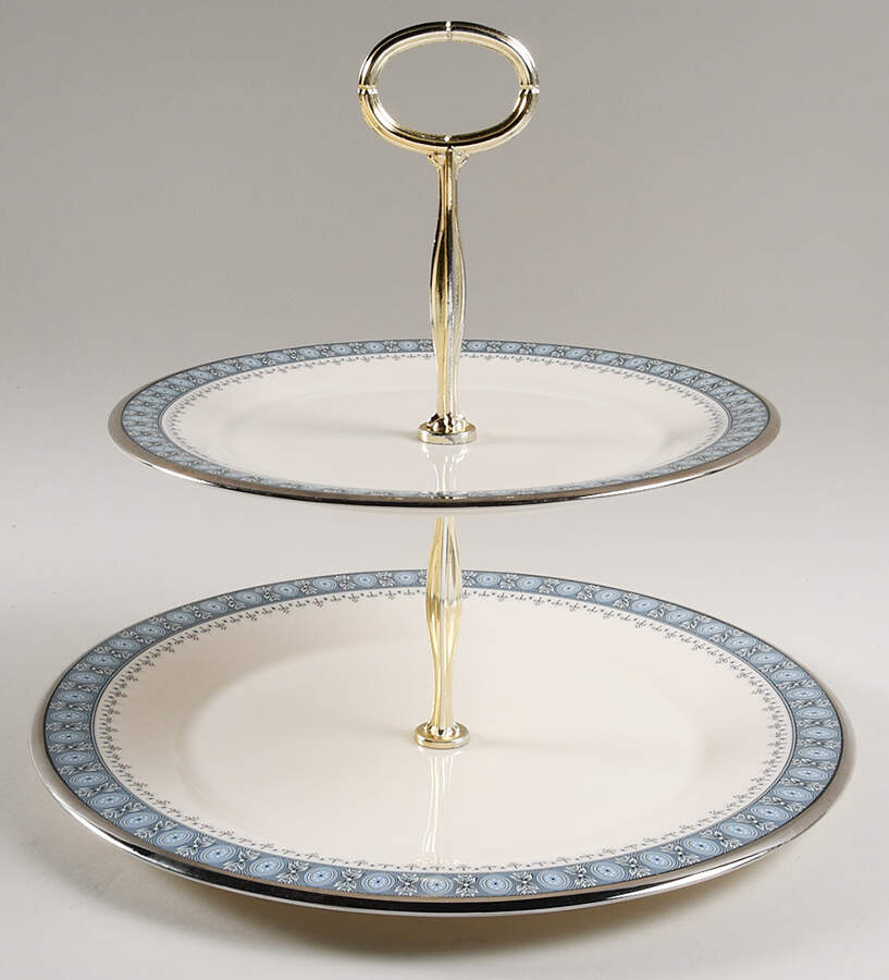 Kingsbury 6 5/8"-10"  2 Tiered Serving Tray (Dp, Sp) HC by Gorham-1