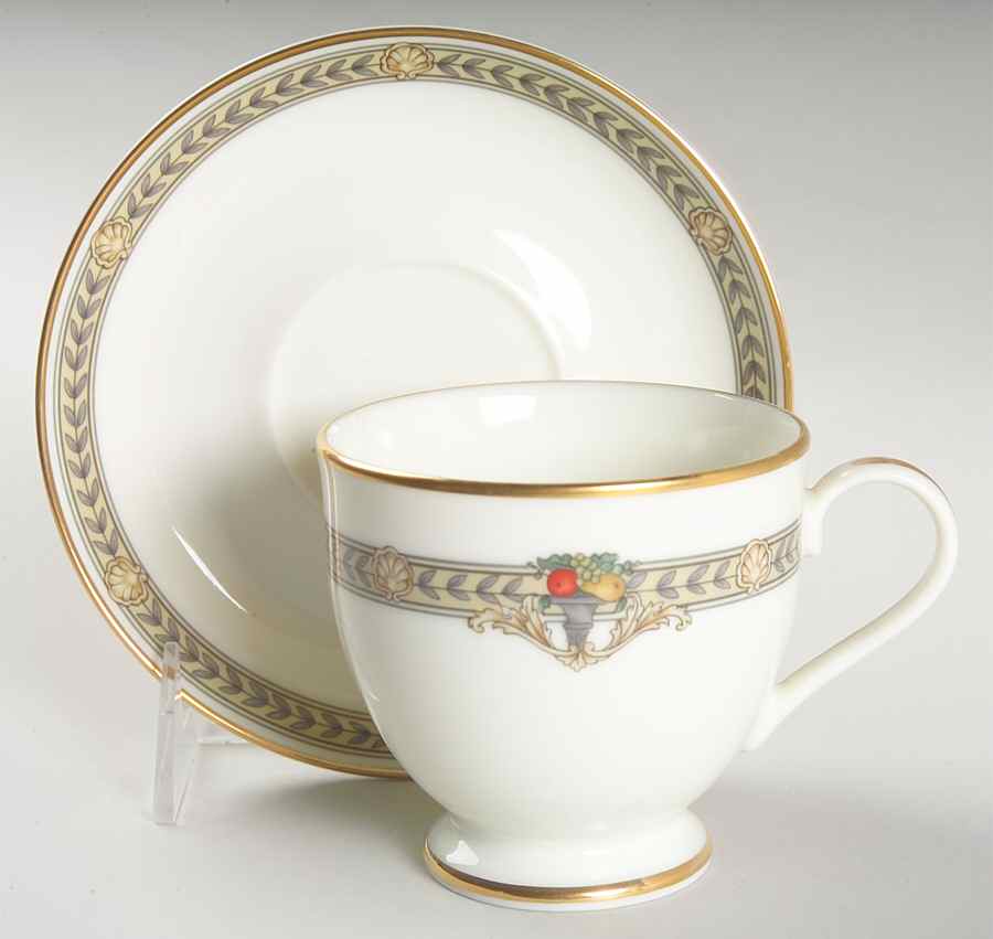 Laurel Footed Cup & Saucer Set by Gorham-1