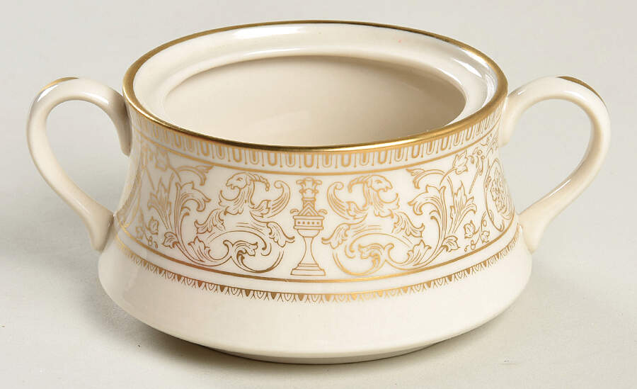 Lorenzo De Medici (Ivory with Gold) Sugar Bowl No Lid by Gorham-1