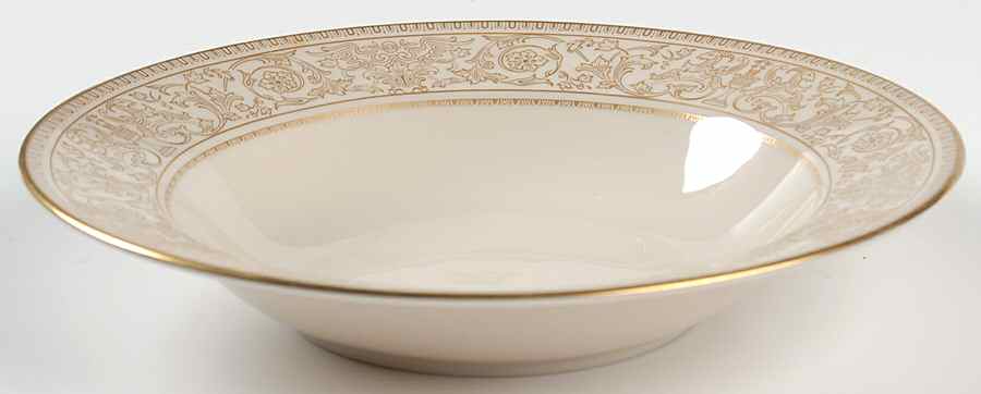 Lorenzo De Medici (Ivory with Gold) Rim Soup Bowl by Gorham-1