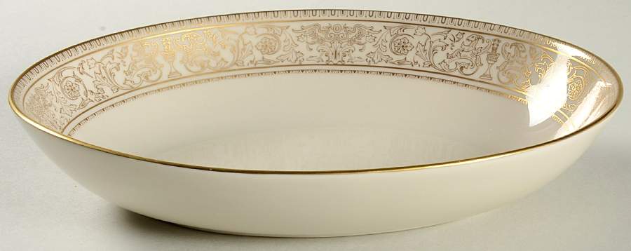 Lorenzo De Medici (Ivory with Gold) 9" Oval Vegetable Bowl by Gorham-1