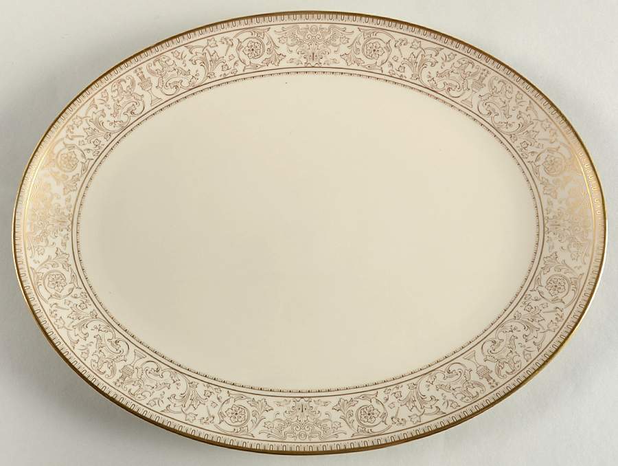 Lorenzo De Medici (Ivory with Gold) 13" Oval Serving Platter by Gorham-1