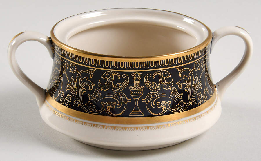 Lorenzo De Medici (Cobalt with Gold) Sugar Bowl No Lid by Gorham-1