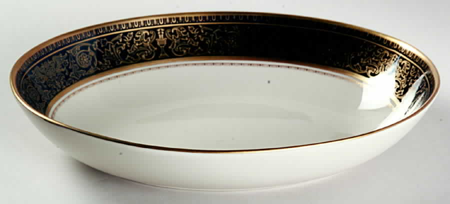 Lorenzo De Medici (Cobalt with Gold) 9" Oval Vegetable Bowl by Gorham-1