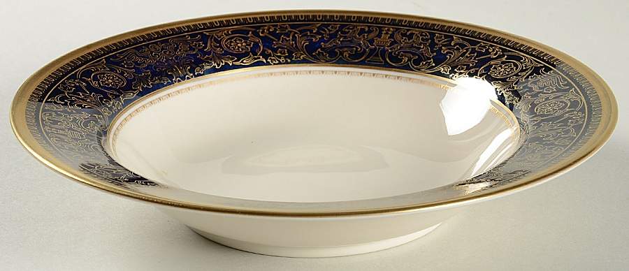 Lorenzo De Medici (Cobalt with Gold) Rim Soup Bowl by Gorham-1